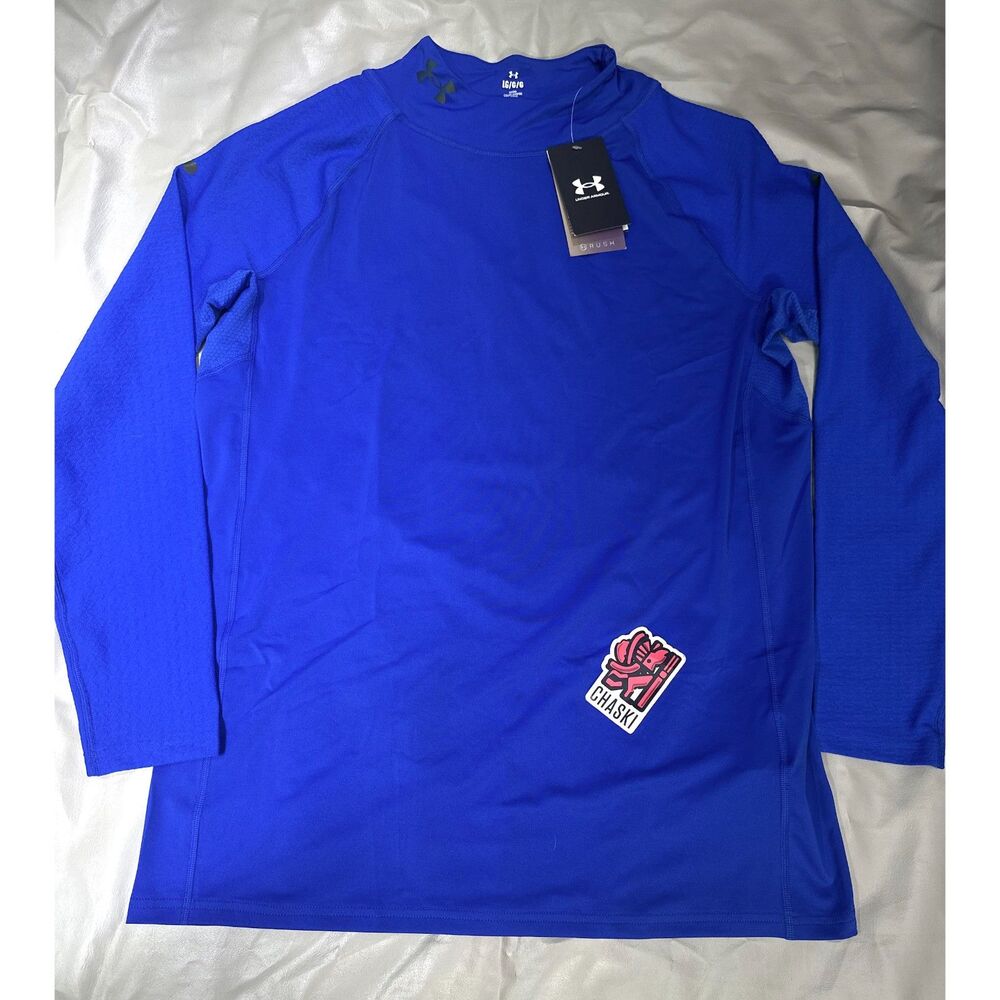 Under Armour UA RUSH SmartForm Mock Long Sleeve Blue Men's Large 1373807